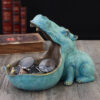 Resin Hippo Ornaments Handicrafts Home Accessories Living Room Creative Decoration Wine Cabinet Shoe Cabinet Porch Key Storage Box
