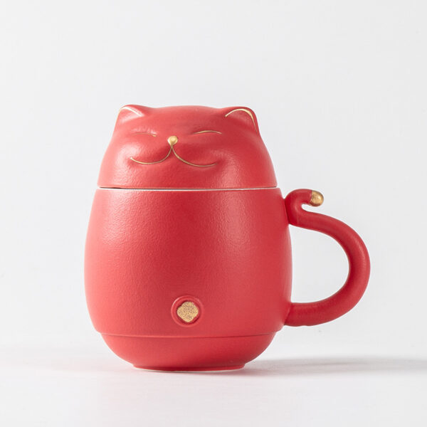Lucky Cat Portable Tea Set Travel Set Travel Single Person Carry A Pot And A Cup Of Fast Customer Cup Mid-Autumn Festival Gifts