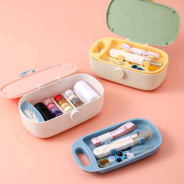 Sewing Box Set Household Portable Mini Tool Sewing Kit Needle Threader Patch Button Crochet Embroidery Needle