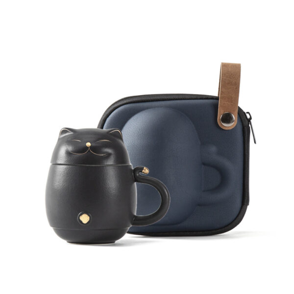 Lucky Cat Portable Tea Set Travel Set Travel Single Person Carry A Pot And A Cup Of Fast Customer Cup Mid-Autumn Festival Gifts