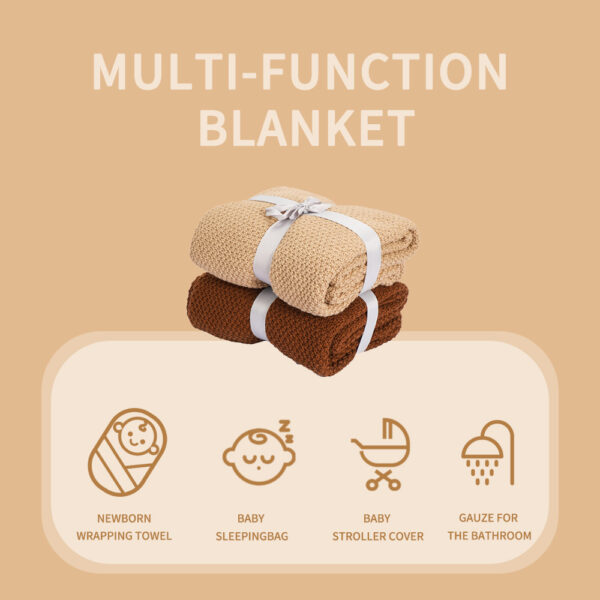 Spring And Autumn Cotton Baby Knitted Wool Blanket Europe And America All-match Shawl Thin Baby Cover Blanket Hug Quilt Cross-border Wholesale