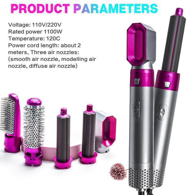 Five-in-one Comb Hair Dryer Multi-functional Styling Comb Straight Curly Hair Dual-purpose